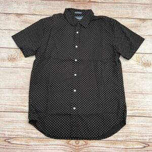 Men's Taylrd Venice Black /Striped Standard Fit Button Down Short Sleeve Size M